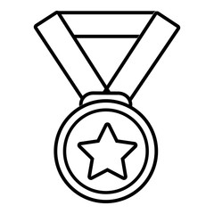 Hockey champion medal icon , outline style