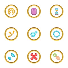 Different cursor icons set, cartoon style