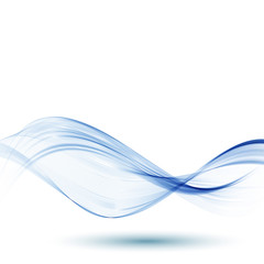 Smooth,transparent,blue lines in the form of abstract waves.