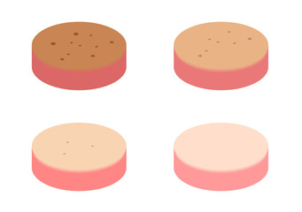 skin whitening vector / dark to light color