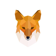 Head of a red fox. Modern polygonal style. Vector illustration.
