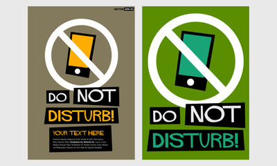 Do Not Disturb No Sign On Smart Phone  (Flat Style Vector Illustration Poster Design)