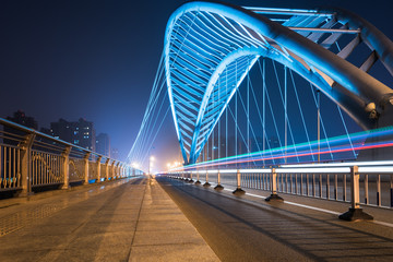 suzhou bridge road landscape at night,China.