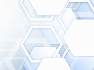 Soft blue hexagon background abstract clean technology concept