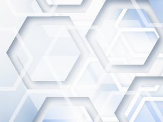 Soft blue hexagon background abstract clean technology concept