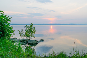 Rose Sunset at a lake Uveldy, The Urals, Russia