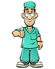 Doctor. Gestures and emotions. From a large set of mascots.