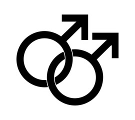 Gender Symbol,  Male homosexual, Man and Man icon, Gay Couple in love