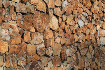 Brown stone surface of wall background.