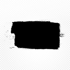 Set of grunge hand drawn paint brush. Curved brush with smudges. Freehand drawing. Design element for gift cards, leaflets and brochures. Vector illustration. Isolated on transparent background.
