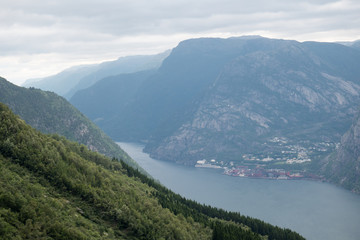 The view on the narrowest fjord in Norway