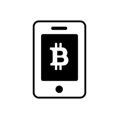 Obraz premium bitcoin icon (smartphone)