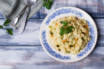 Milk porridge with vegetables