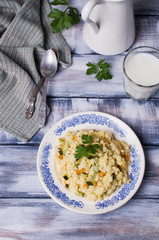 Milk porridge with vegetables