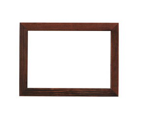 Brown wood frame on wooden floor.