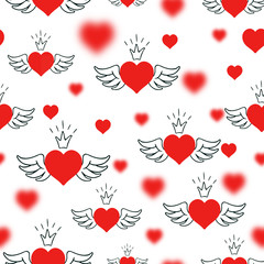 Fototapeta na wymiar Hearts bokeh Valentine s day abstract background.