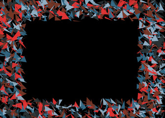 Generative random triangle shape abstract frame background