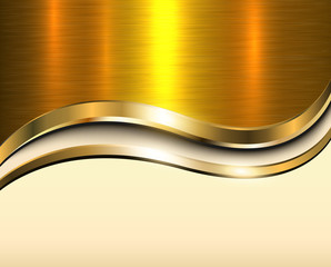 Obraz premium Background gold metallic with brushed metal texture and copy space