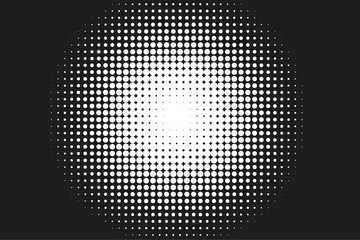 Abstract monochrome halftone pattern. Comic background. Dotted backdrop with circles, dots, point. 