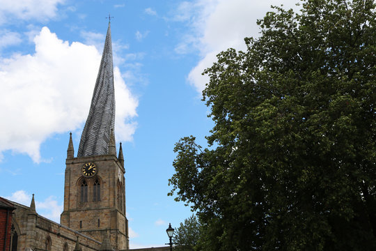 The crooked spire at St Mary and All Saints Church in Chesterfield