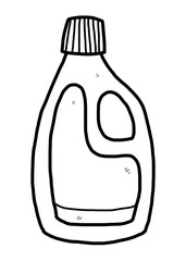 cleaning solution / cartoon vector and illustration, black and white, hand drawn, sketch style, isolated on white background.
