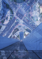 High angle view from Building