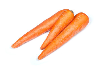 Three carrots isolated