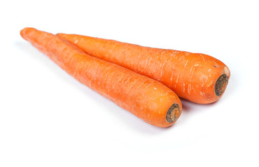Two carrots isolated