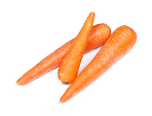 Three carrots isolated