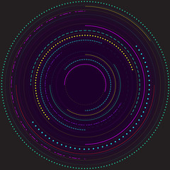 Colorful circle on black background