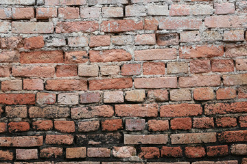 Old brick wall in decoration architecture for the design background.