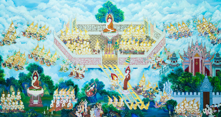Buddhist temple wall painting