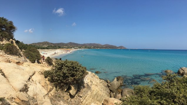 spiaggia di simius a villasimius in sardegna,italia