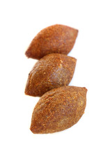 Lebanese Kibbeh - Fried  Burghul and meat balls isolated on white