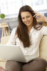 Young woman with laptop