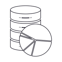 server hosting storage icon and available space circular graphic in monochrome silhouette vector illustration