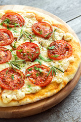 Pizza Margherita with rosemary
