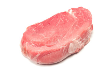 Raw pork meat isolated on white background