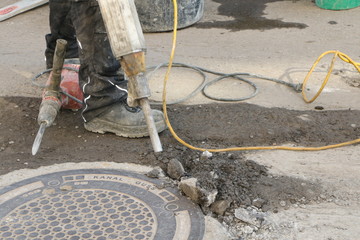 Roadwork, Straßenarbeiten, Baustelle