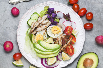 Mixed chef's salad.Mixed chef's salad