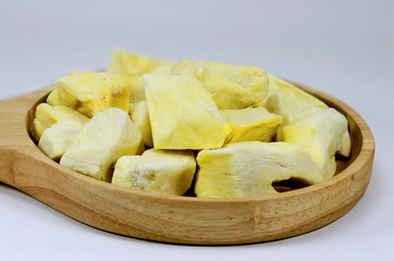 Durian freeze in the wood plate.