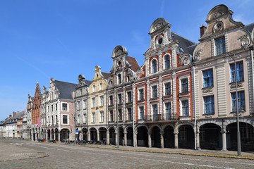 Fototapeta na wymiar Historical houses on Grand Place in Arras, France