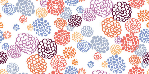 Floral seamless background pattern with  flowers , spring - summer season. Vector illustration for textile, wrapping paper, wallpaper, сurtains .
