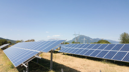Fototapeta premium photavoltaic panels solar park energy