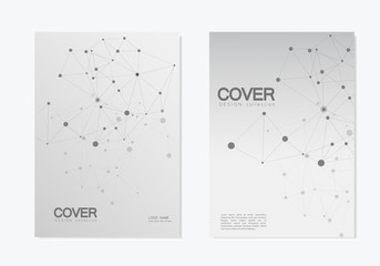 Abstract polygonal connecting. Connection science background.