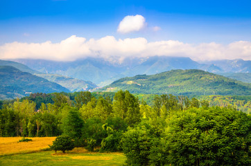 Summer panorama of Apennines mountains, Italy