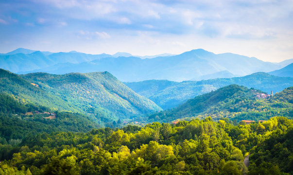 Summer panorama of Apennines mountains, Italy