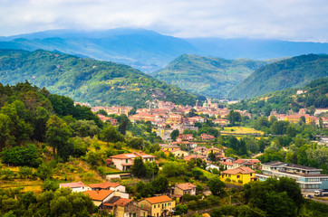 Fototapeta na wymiar Summer panorama of Apennines mountains, Italy