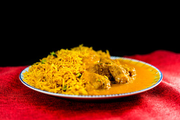 Tasty Indian food basmati rice on a plate