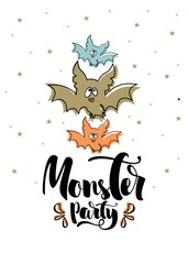 Halloween calligraphic card. Vector.